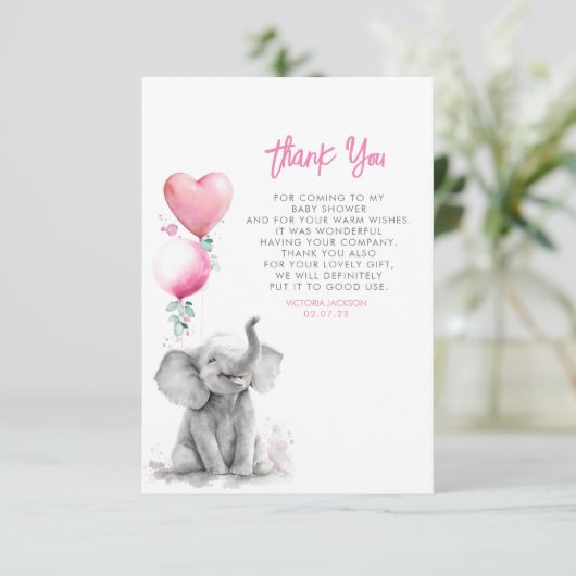 かわいい小さなベビーゾウありがとう サンキューカード