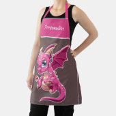 かわいい小さなベビードラゴンパープルピンクの漫画の子供 エプロン (インサイチュ)