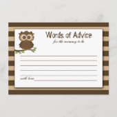 かわいい小さなベビーフクロウ |ベビーシャワーアドバイス&ウィズダム アドバイスカード (正面)