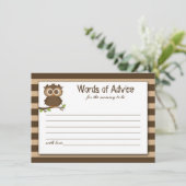 かわいい小さなベビーフクロウ |ベビーシャワーアドバイス&ウィズダム アドバイスカード (スタンド正面)