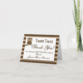 かわいい小さなベビーフクロウ |赤ちゃんシャワーありがとう サンキューカード