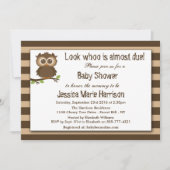 かわいい小さなベビーフクロウ | 赤ちゃんシャワー 招待状 (正面)