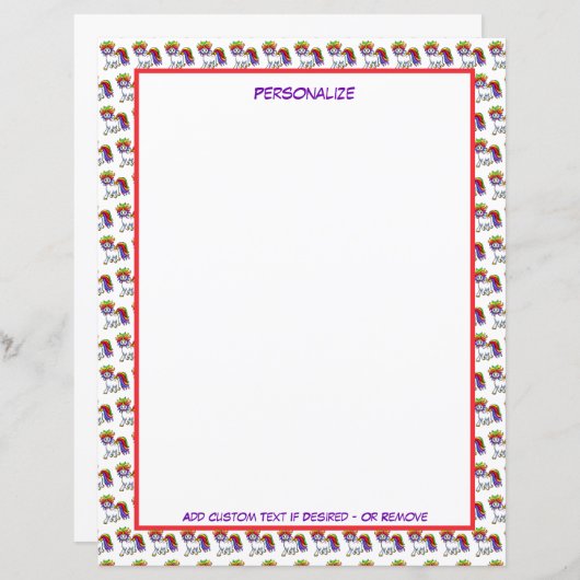 かわいい小さなベビーユニコーン虹の色パーソナライズ (正面/裏面)