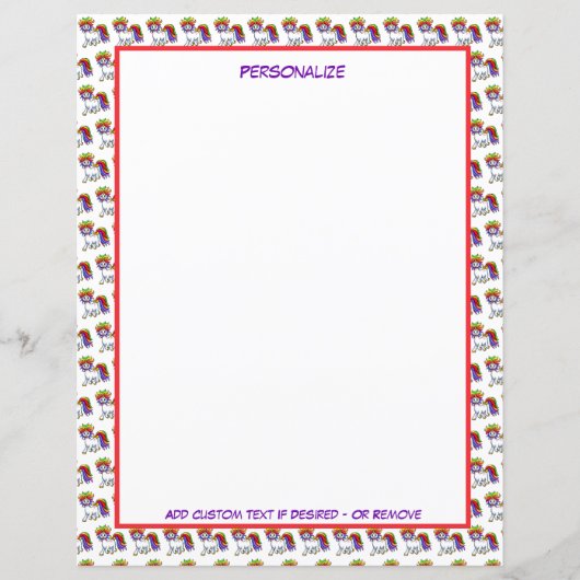 かわいい小さなベビーユニコーン虹の色パーソナライズ (正面)