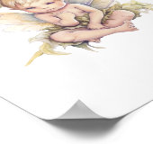 かわいい小さなベビー妖精の水色 ポスター (角)