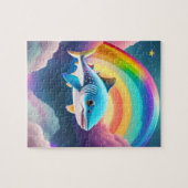 かわいい小さなベビー飛んでいるシャーク ジグソーパズル (横)