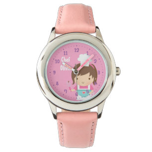 かわいい小さなベーカリーの女の子 オーダーメイド 腕時計