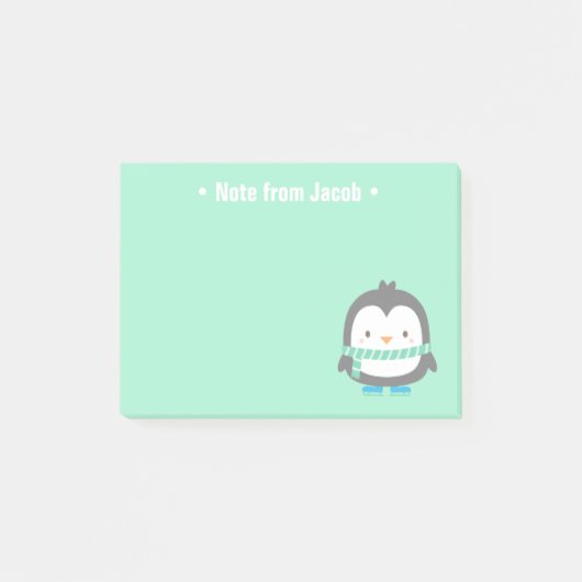 かわいい小さなペンギン子供へクリスマス ポストイット (正面)