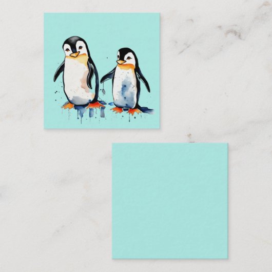 かわいい小さなペンギン エンクロージャーカード (正面/裏面)