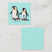 かわいい小さなペンギン ノートカード (正面/裏面)