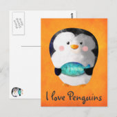 かわいい小さなペンギン ポストカード (正面/裏面)