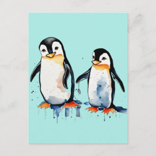 かわいい小さなペンギン ポストカード