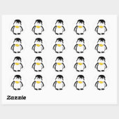 かわいい小さなペンギン ラウンドシール (シート)