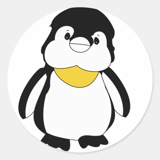 かわいい小さなペンギン ラウンドシール (正面)
