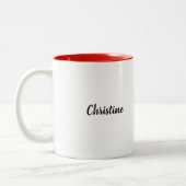 かわいい小さなペンギン 名前をカスタムする|クリスマスプレゼント ツートーンマグカップ (左)