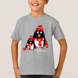 かわいい小さなペンギン |名前をカスタムする Tシャツ