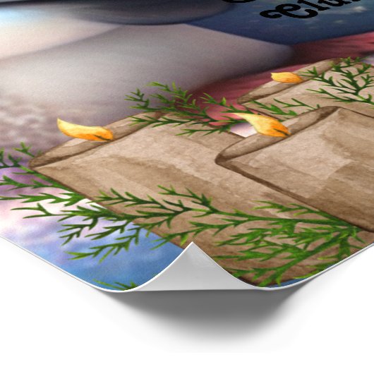 かわいい小さなペ読ンギンの本パーソナライズされた画 ポスター (角)