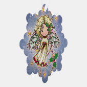 かわいい小さなホリーエンジェル オーナメントカード (右)