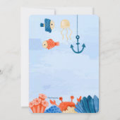 かわいい小さなボート誕生日パーティー 招待状 (裏面)