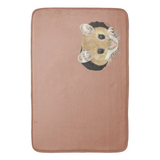 かわいい小さなマウスの水の色の動物 バスマット (正面縦)