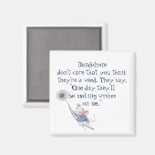 かわいい小さなマウスタンポポ感動的引用文 マグネット (正面/裏面)