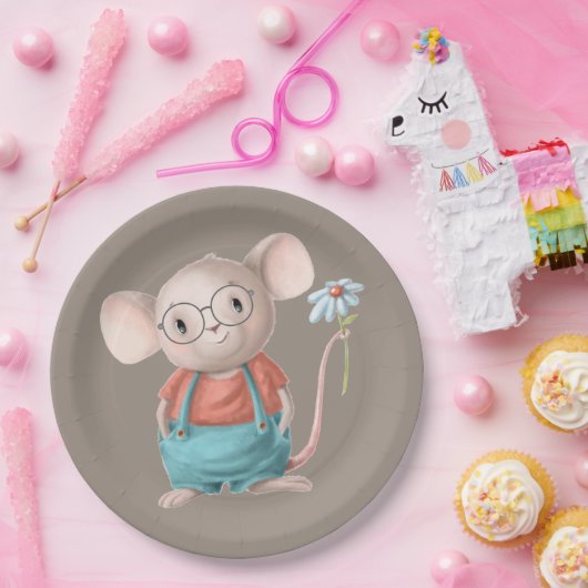 かわいい小さなマウス動物の漫画 ペーパープレート (パーティー)