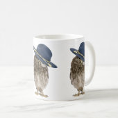 かわいい小さなマウンティフクロウ – 虫眼鏡 コーヒーマグカップ (正面右)