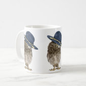 かわいい小さなマウンティフクロウ – 虫眼鏡 コーヒーマグカップ (正面左)