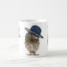 かわいい小さなマウンティフクロウ – 虫眼鏡 コーヒーマグカップ
