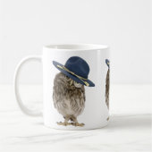 かわいい小さなマウンティフクロウ – 虫眼鏡 コーヒーマグカップ (左)