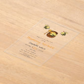 かわいい小さなミツバチと甘い蜂蜜の赤ちゃんシャワー アクリル招待状 (レイダウン)