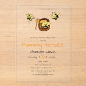 かわいい小さなミツバチと甘い蜂蜜の赤ちゃんシャワー アクリル招待状 (正面)