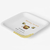 かわいい小さなミツバチと甘い蜂蜜の赤ちゃんシャワー ペーパープレート (傾斜あり)