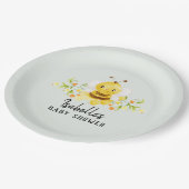 かわいい小さなミツバチの赤ちゃんシャワー ペーパープレート (アングル)