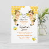 かわいい小さなミツバチ性別がミツバチのパーティーを明かす 招待状 (スタンド正面)