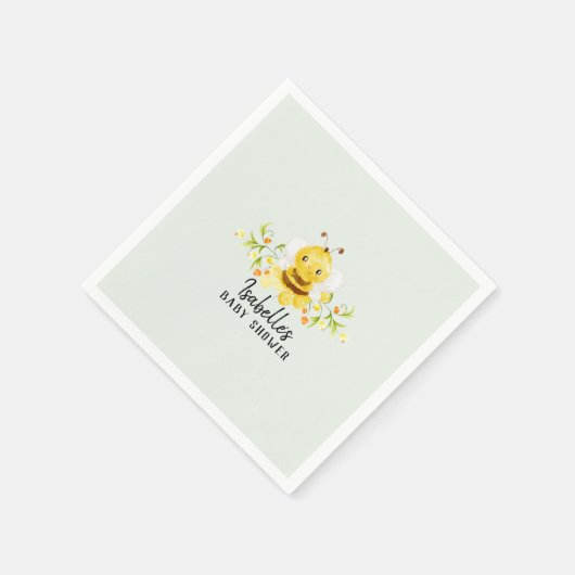 かわいい小さなミツバチ赤ちゃんシャワーカスタム スタンダードカクテルナプキン (角)
