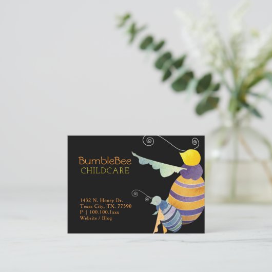 かわいい小さなミツバチ 名刺 (スタンド正面)