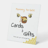 かわいい小さなミツバチ&甘いハニーカード&ギフト 台座サイン (正面)