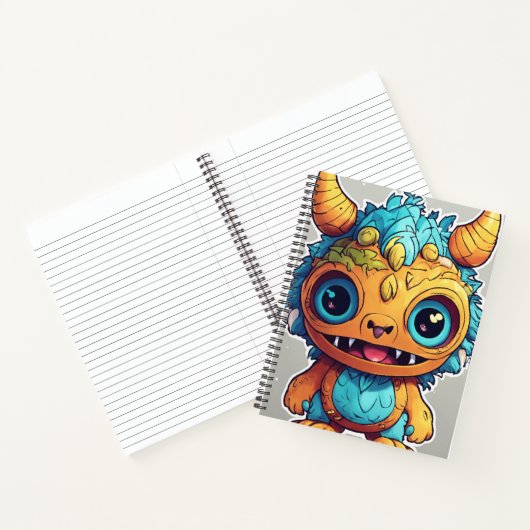 かわいい小さなモンスターの塗り絵イラスト ノートブック (内部)