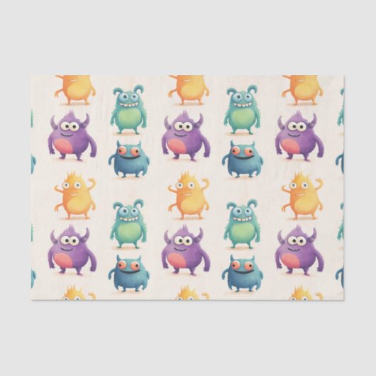 かわいい小さなモンスターの子どもパーティーキッズ 薄葉紙 (正面)
