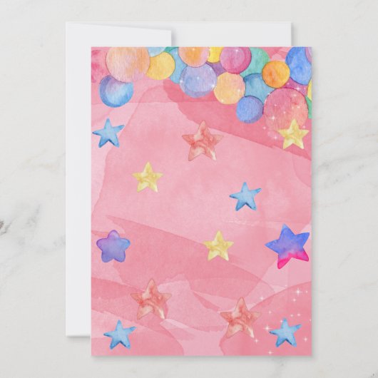 かわいい小さなモンスターの誕生日の招待状 招待状 (裏面)