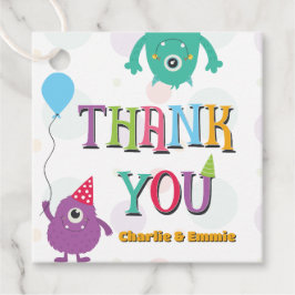 かわいい小さなモンスターの誕生日パーティーありがとう フェイバータグ