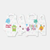 かわいい小さなモンスターの誕生日パーティーありがとう フェイバーボックス (折り畳みなし)