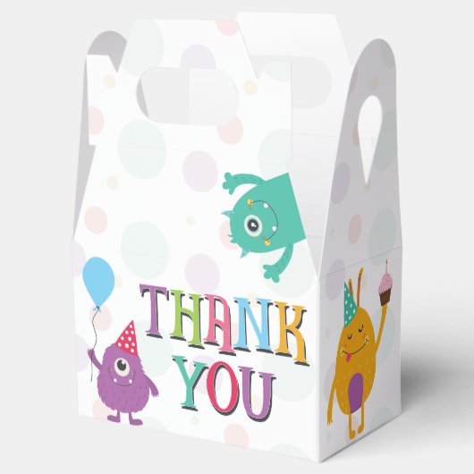 かわいい小さなモンスターの誕生日パーティーありがとう フェイバーボックス (オープン)