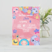 かわいい小さなモンスターの誕生日パーティーの招待状 招待状 (スタンド正面)
