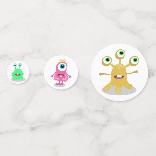 かわいい小さなモンスターの誕生日パーティーの装飾 コンフェッティ (裏面)
