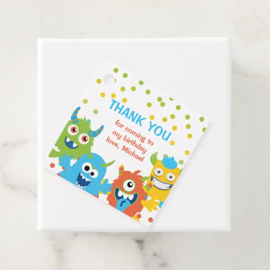 かわいい小さなモンスターをテーマにした誕生日 フェイバータグ (インサイチュ)