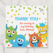 かわいい小さなモンスターをテーマにした誕生日 フェイバータグ (裏面)