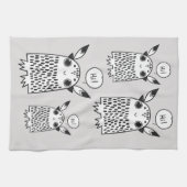 かわいい小さなモンスターアニメ キッチンタオル (横)