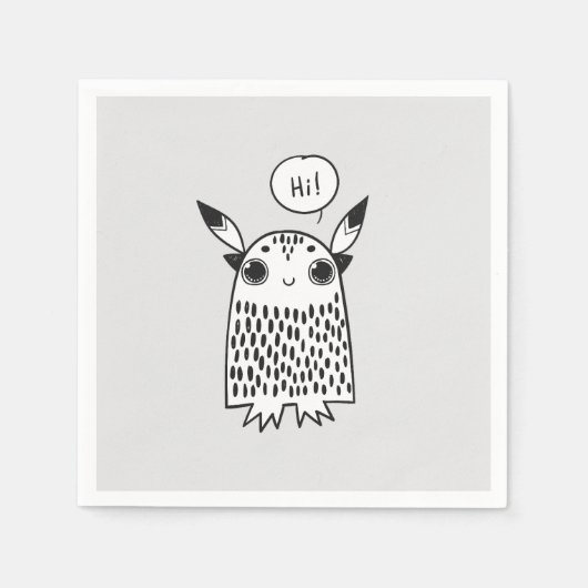 かわいい小さなモンスターアニメ スタンダードカクテルナプキン (正面)